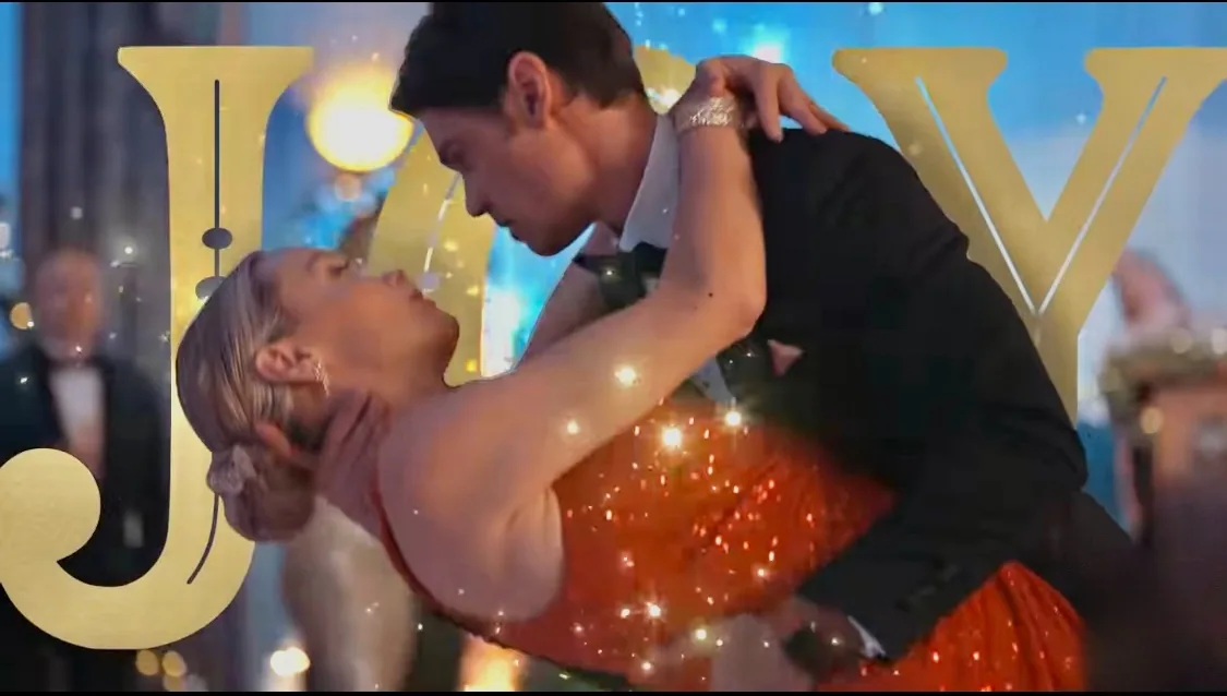 Still from The Christmas Charade (2024) from the romantic comedy sequences