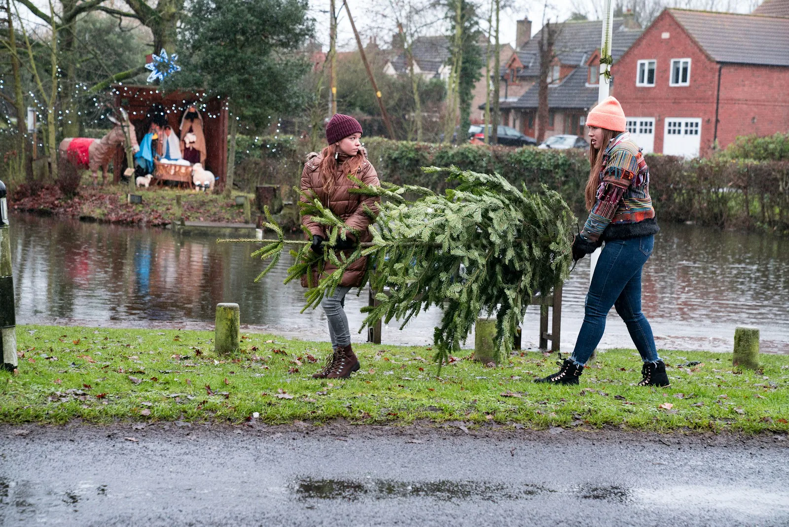 Film still from My Dad's Christmas Date (2020), Yorkshire filming location